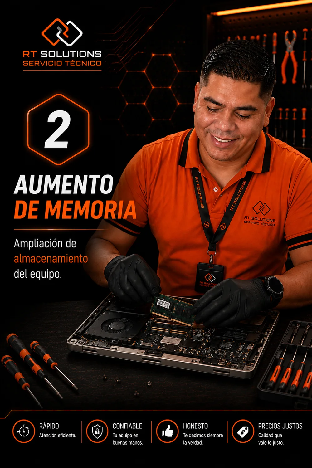 Paso 2 · Aumento de memoria y almacenamiento