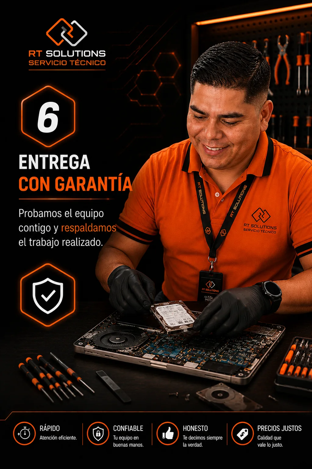 Paso 6 · Entrega con garantía
